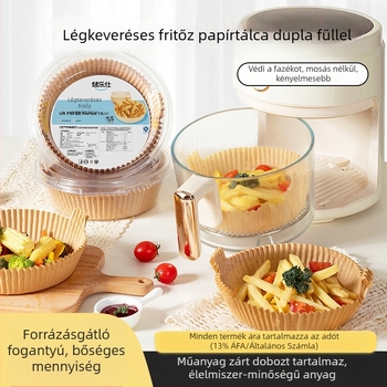 Élelmiszer-minőségű sütőpapír air fryerhez, magas hőmérsékletre, olajálló, tapadásmentes