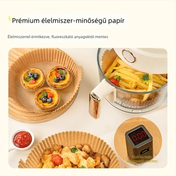 Élelmiszer-minőségű sütőpapír air fryerhez, magas hőmérsékletre, olajálló, tapadásmentes