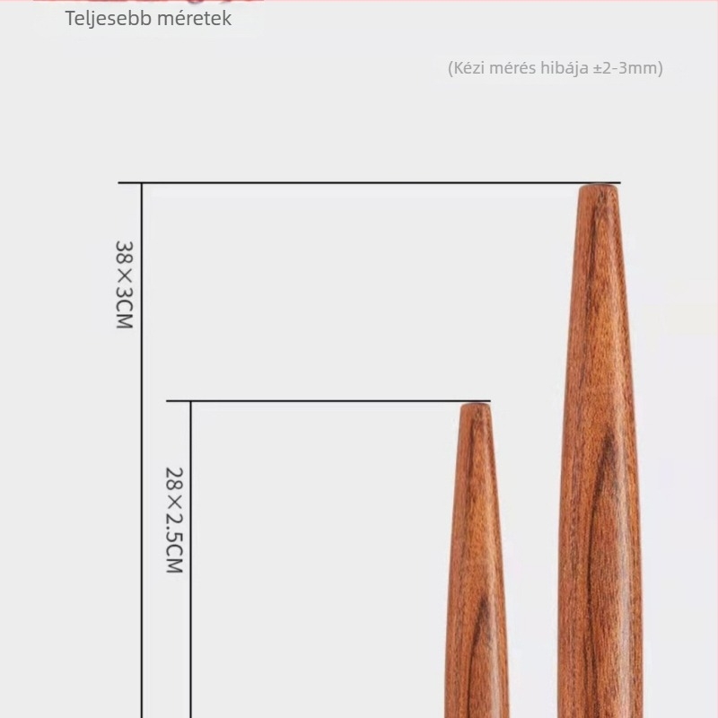 Két sík végű, fából készült nyújtófa, Red Guibao márka, otthoni használatra