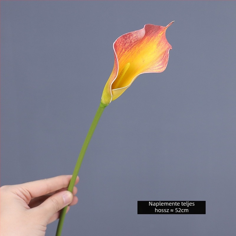 Mesterséges Calla-liliom selyemből — egyszárú, esküvői és otthoni dekorációhoz