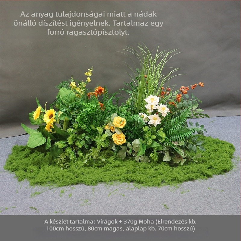 Mesterséges moha mikro-tájépítéshez, dekoratív moha, szintetikus fű, mini tájépítés, dísznövények cserepekben, járdaszegély zöld növények