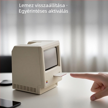 Rétro Mike ébresztőóra digitális kijelzővel, USB töltéssel, naptárral és éjjeli fénnyel – asztali dekoráció