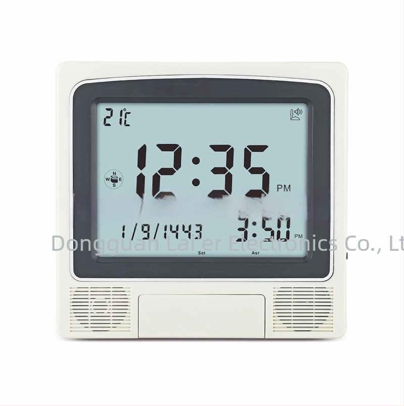 [CW-15] ALFAJR Asztali óra, Mini LCD ébresztő, USB újratölthető