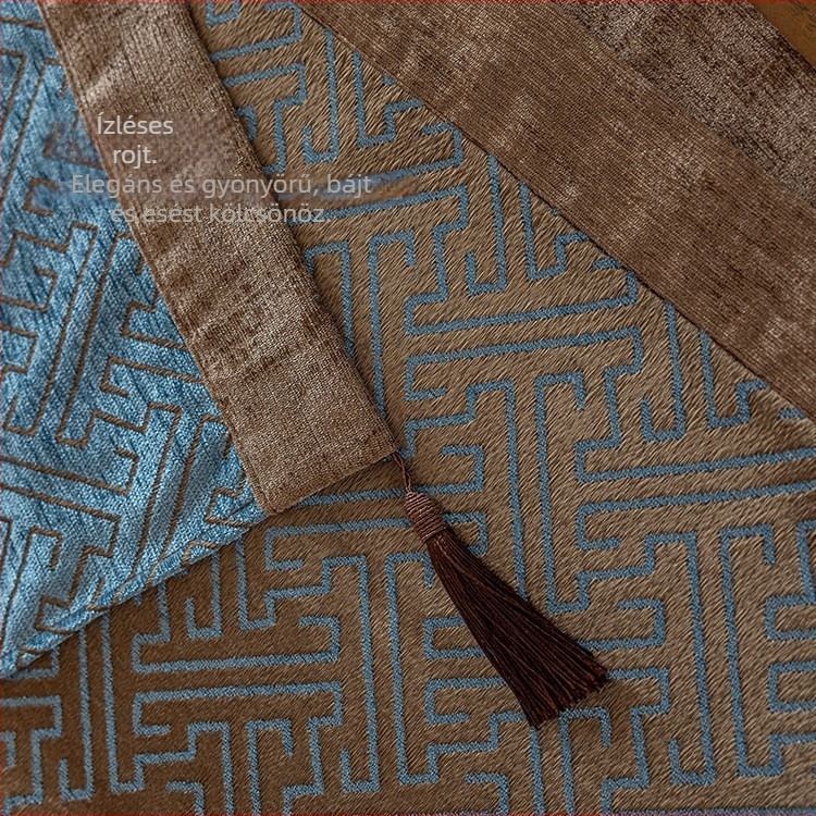 Kék Zen ihletésű teaasztal futó, új kínai stílusú, tibeti stílusú hosszú téglalap alakú textil