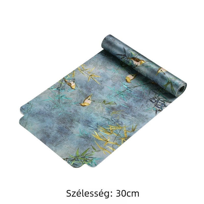 Vízálló kínai kétoldalas teafede, satin anyagú asztalterítő futó, téglalap alakú, kis méret, kínai stílusú dekoráció
