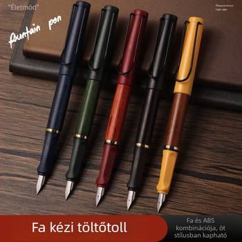 Vintage fa toll tanulóknak, kaligráfia gyakorlásához, tintatartály, gravírozható