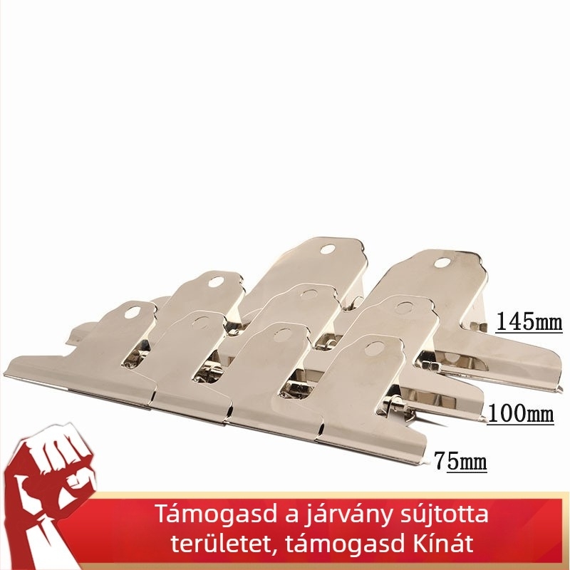 100 mm rozsdamentes acél klipek, ezüst színű, hosszú farokkal, fém klipek irodai és jegyekhez, mini klipek készlet