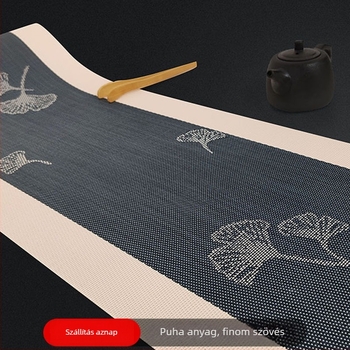 Új kínai stílusú asztali futó és teafedél, Zen ihletésű vízálló asztalterítő, hosszú PVC anyag