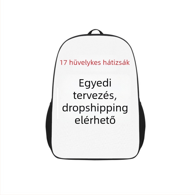 Digitális szublimációs nyomtatású iskolai hátizsák, kopásálló, uniszex, állítható vállpántokkal