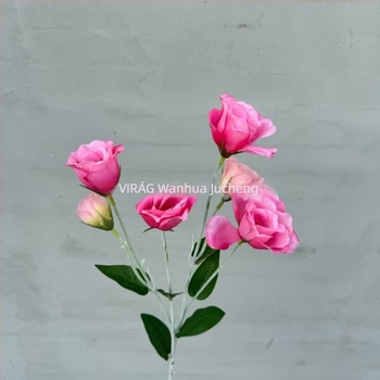 Mű velvet virágok, 6 fejű lisianthus, esküvői virágkötészeti kellékek, illatos indák, hotel előcsarnok dekoráció