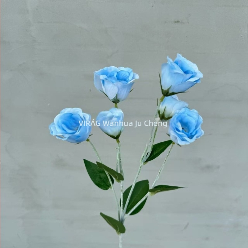 Mű velvet virágok, 6 fejű lisianthus, esküvői virágkötészeti kellékek, illatos indák, hotel előcsarnok dekoráció