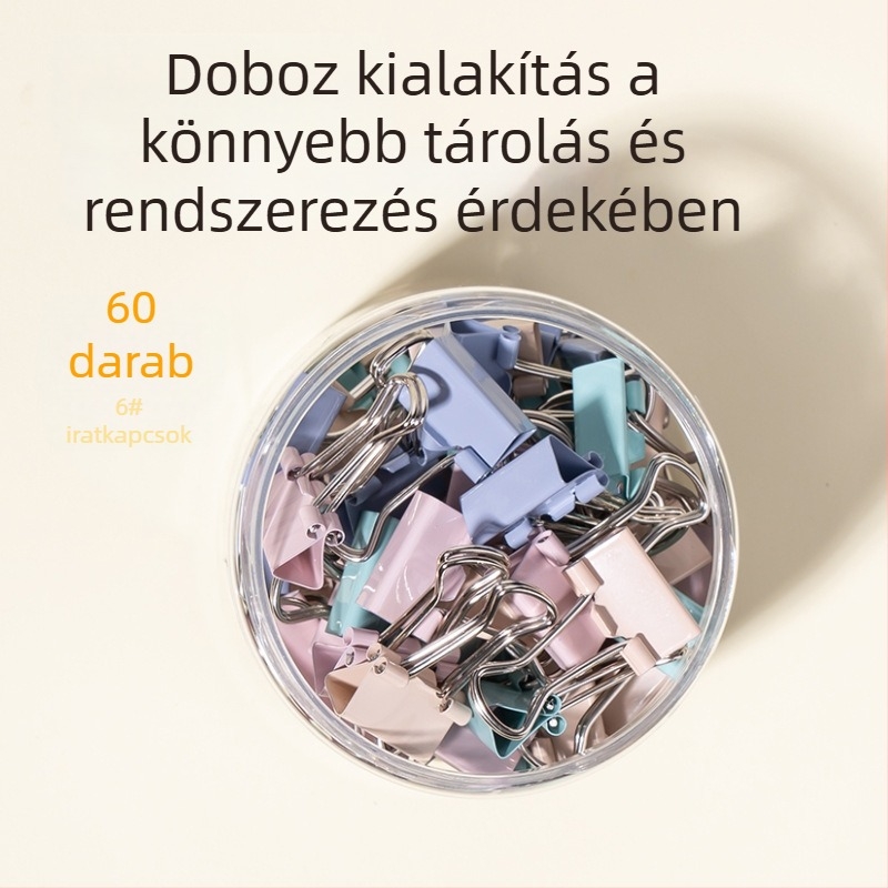 Deli 8556A Morandi színű fém klipek készlete: dovetail típusú klipek, oldalsó sarok klipek, kis klipek és jegyklipek