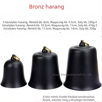 Tiszta rézből készült pendulum dísz buddhista órákhoz, sárga-fekete felülettel és réz haranggal