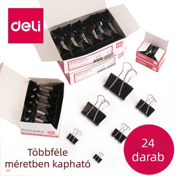 Deli 9544-4 Jegyclip, 25 mm, hengeres, fekete, 12 db / doboz
