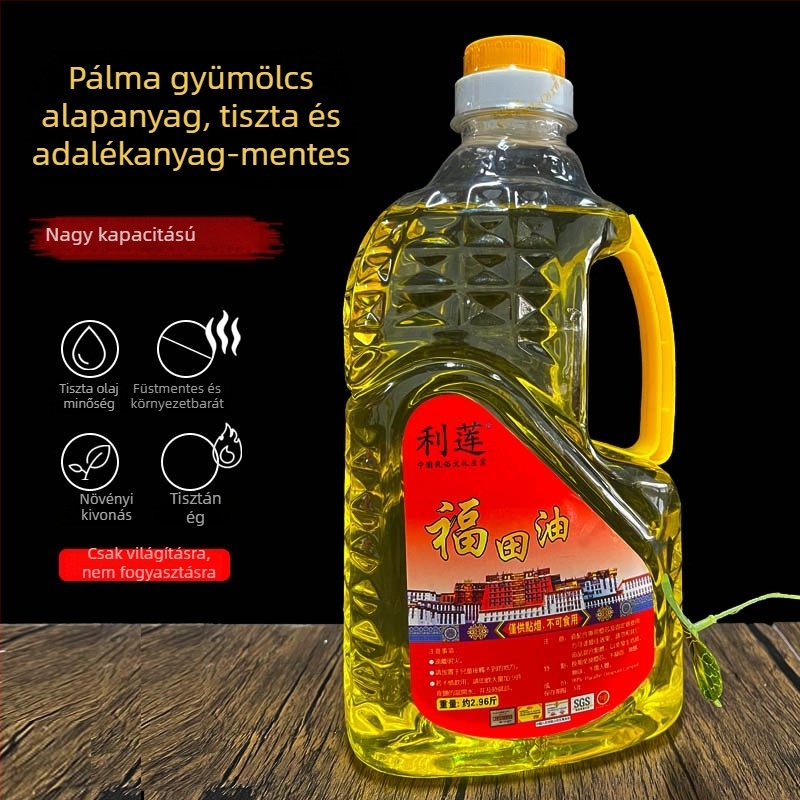 Buddha lámpa olaj – folyékony ghí, füstmentes, hosszú égésű lámpaolaj, 5 L vagy 2 L, otthoni használatra