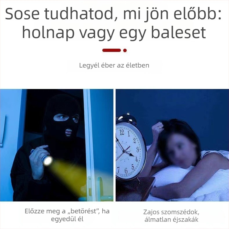 Ajtó felső védőeszköz lopás ellen, lyukasztás nélkül, csavar nélkül