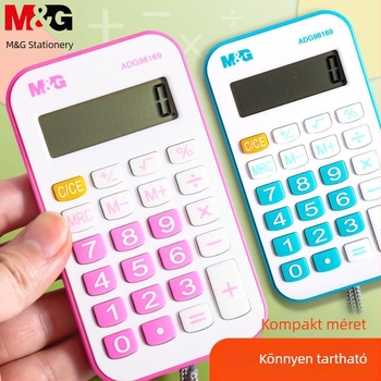 Morning Mg Light 98169 kalkulator — mini, hordozható, 8 jegyű, multifunkcionális, cukorkaszín kivitel, tanuláshoz és vizsgákhoz