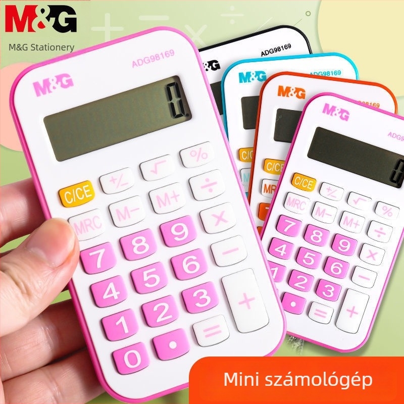 Morning Mg Light 98169 kalkulator — mini, hordozható, 8 jegyű, multifunkcionális, cukorkaszín kivitel, tanuláshoz és vizsgákhoz