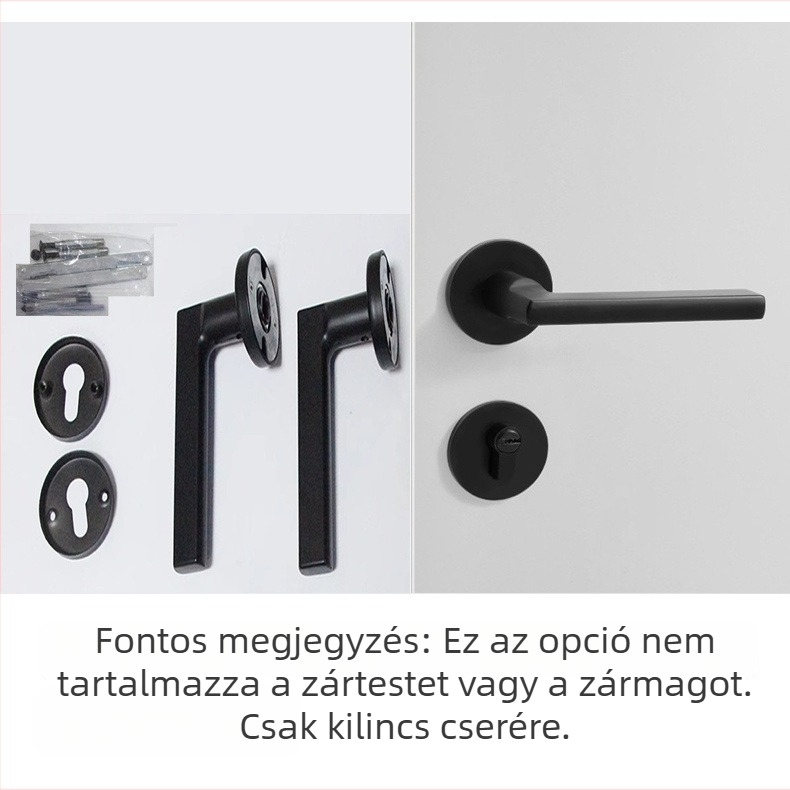 Belső ajtó kilincs-zár faajtókhoz, csendes működésű