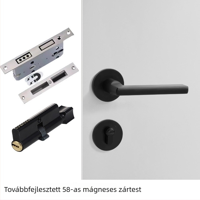 Belső ajtó kilincs-zár faajtókhoz, csendes működésű