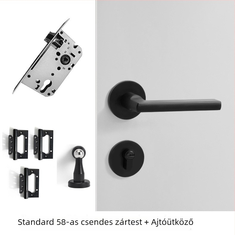 Belső ajtó kilincs-zár faajtókhoz, csendes működésű