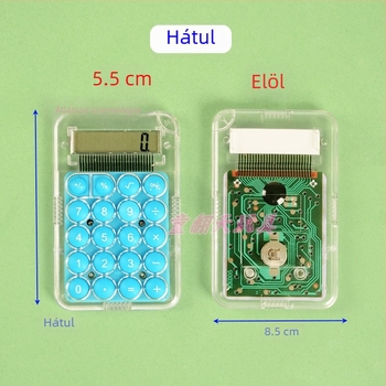 12 darabos mini átlátszó számológép, cukorka színű, hordozható irodai használatra