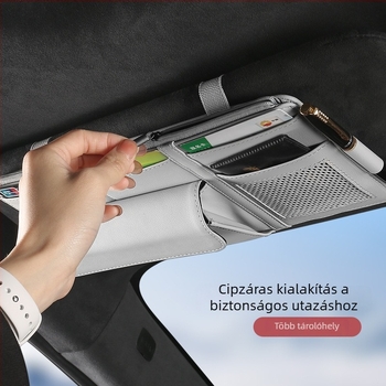 Autó napellenző szervező, szemüveg- és kártyatartó zseb