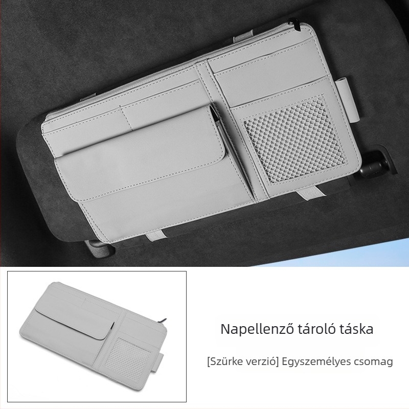 Autó napellenző szervező, szemüveg- és kártyatartó zseb