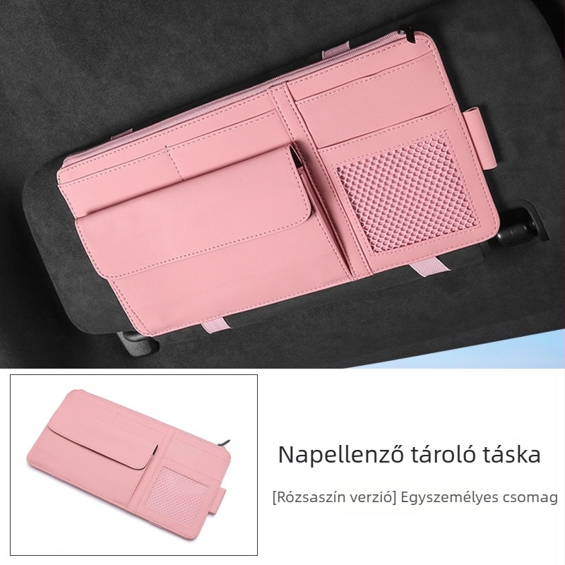 Autó napellenző szervező, szemüveg- és kártyatartó zseb