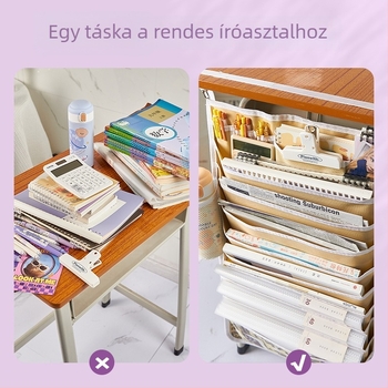 11 szintes függő asztali rendező nagy kapacitású tárolóval – oldalsó könyvespolc és könyvállvány