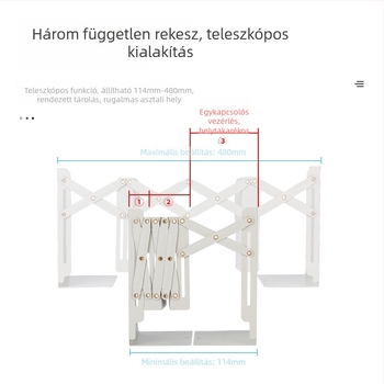 Összecsukható és állítható könyvállvány íróasztalhoz, kreatív könyv-tartó diákoknak