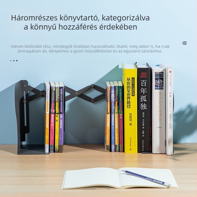 Összecsukható és állítható könyvállvány íróasztalhoz, kreatív könyv-tartó diákoknak