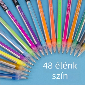 Csillogó neon kiemelő tollak készlet, aranyos koreai stílusú színes gel tollakkal naplóíráshoz és kiemeléshez