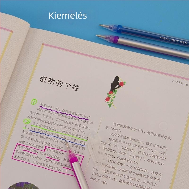 Csillogó neon kiemelő tollak készlet, aranyos koreai stílusú színes gel tollakkal naplóíráshoz és kiemeléshez