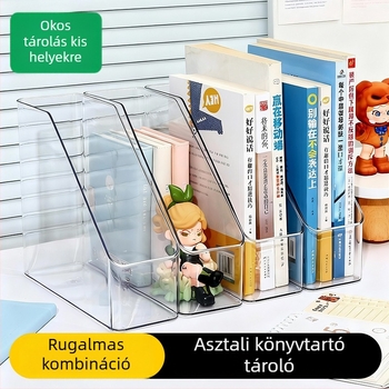 Átlátszó asztali irattartó, vertikális dokumentum- és könyvállvány, hajlított könyvállvány