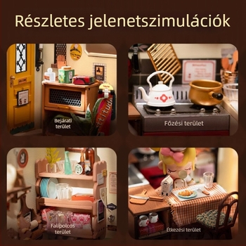 DIY Fa Könyvállvány – 3D Összeállítható Vidéki Kávézó Stílus