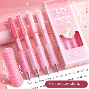 Gradient színű CS toll, puha fogású, kattintható mechanizmus, 0.5 mm, semleges fekete tinta, diákoknak és vizsgákhoz