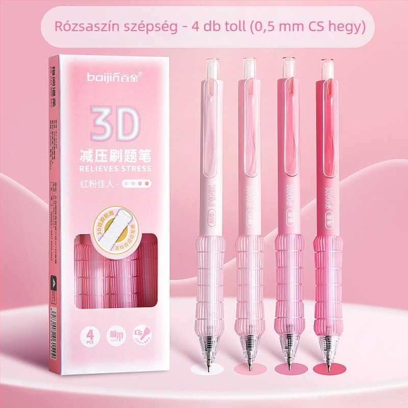 Gradient színű CS toll, puha fogású, kattintható mechanizmus, 0.5 mm, semleges fekete tinta, diákoknak és vizsgákhoz