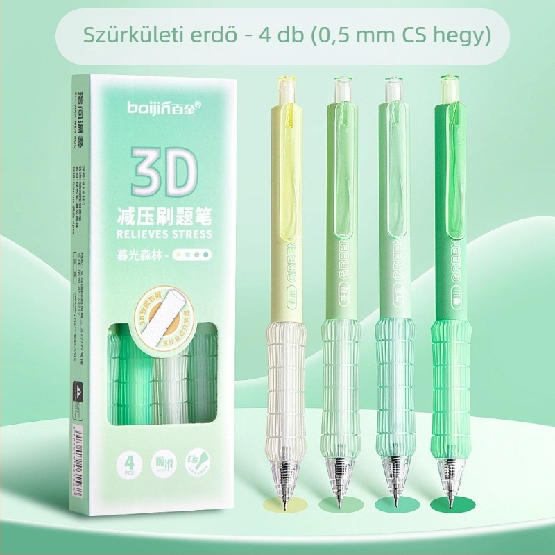 Gradient színű CS toll, puha fogású, kattintható mechanizmus, 0.5 mm, semleges fekete tinta, diákoknak és vizsgákhoz