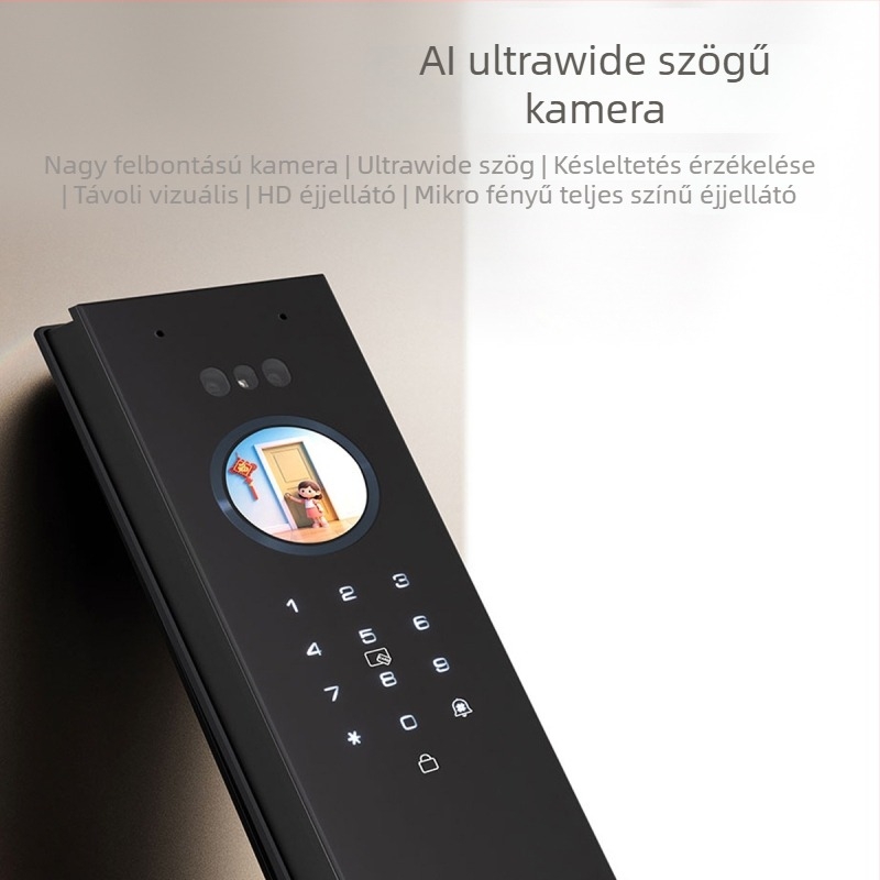 Okos jelszavas zár AI arc- és tenyérvénás felismeréssel, ajtózár №8
