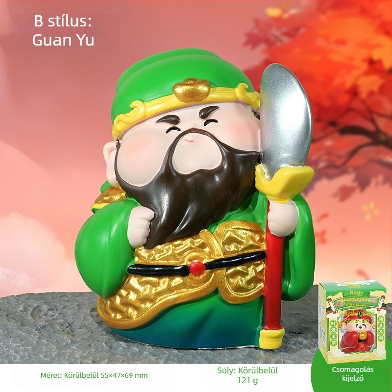 Öt út Szerencse Istene díszdarab, aranyos buddhista mini szobor az irodaasztalra