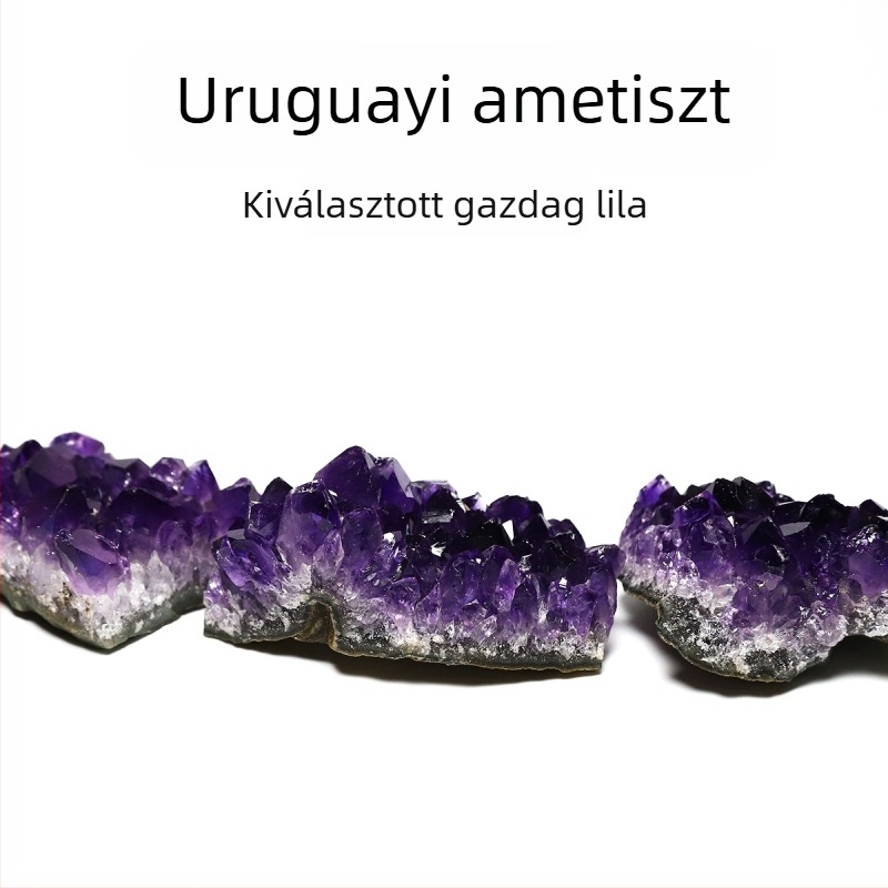 Természetes ametiszt kristálycsoport és blokk, dekoratív dísz, ásványi példány