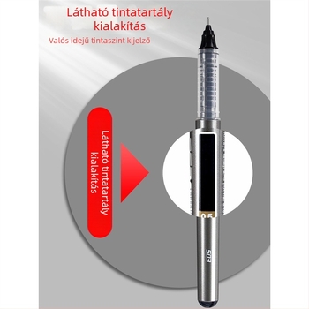 Fekete folyékony tinta-gél toll, rollerball tollal, kupakkal, gyorsan száradó, középiskolásoknak