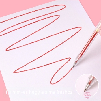 Kreatív nyomógombos glitter gél toll, 36 szín dobozos készlet, nagy kapacitás, sima 1,0 mm-es hegy, színes gyerek napló marker