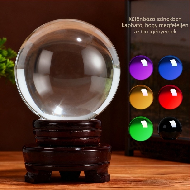 Kristály Feng Shui gömb gazdagodást vonzó gyöngyökkel – dekoráció nappalira, előszobára és irodába