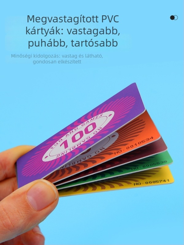 Műanyag hamisítás elleni tokenkártyák mahjonghoz és kártyajátékokhoz