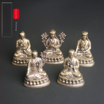 Sárgaréz Buddha szobor Sakya Öt Atya, otthoni oltárhoz