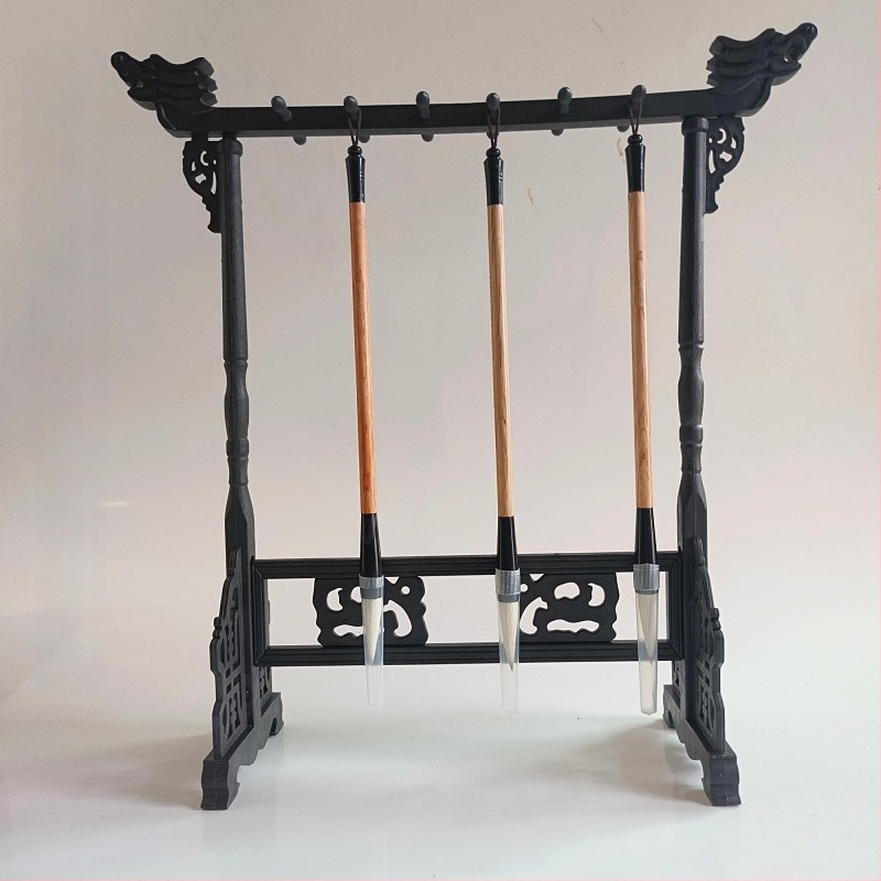 Utánzott famintázatú tolltartó retro csapfejjel, gyanta/plasztikusból készült, 6 tű és 12 akasztó a kalligráfiához