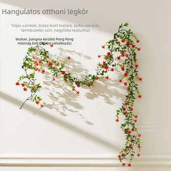 Mű eukaliptusz liana mandala elemekkel – beltéri függő dekoráció, hossz kb. 1,8 m