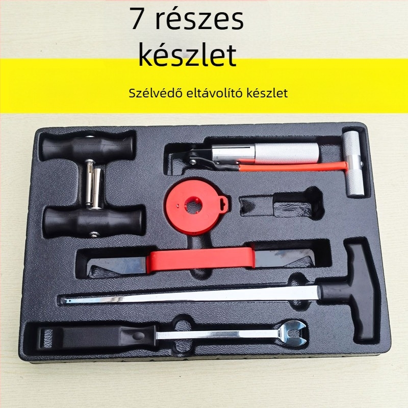Szélvédő szétszerelési és szerelési készlet, 8 részes autóüveg szerszámkészlet acél sodronnyal